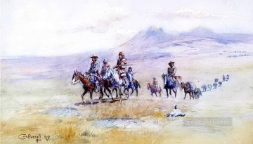 Cruzando la llanura 1901 Charles Marion Russell Pinturas al óleo